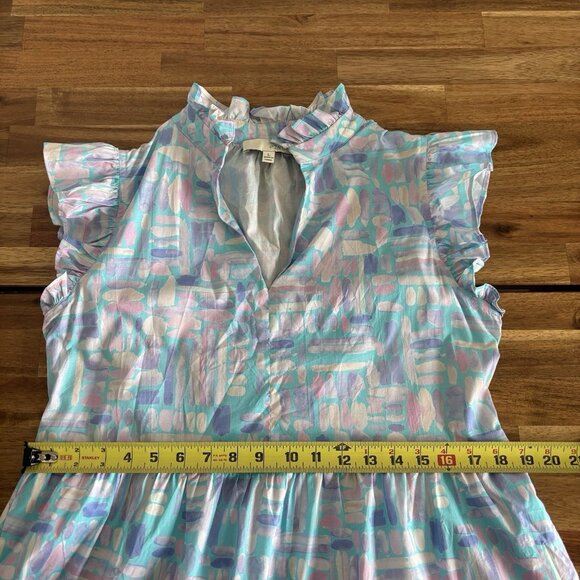 PINCH Women's Midi Dress Abstract Size Large Pockets Femenine Resort Preppy - Picture 9 of 10